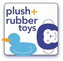 plush + rubber toys